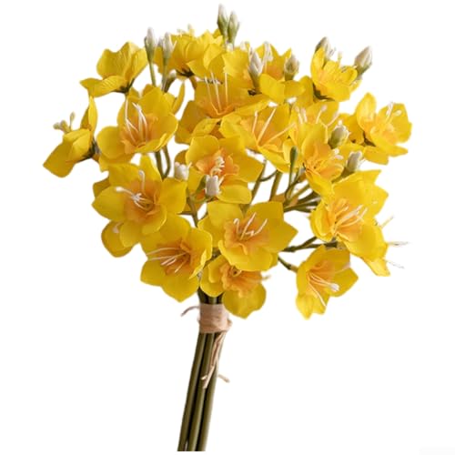 Honseadek Artificial Daffodil Bouquet for Wedding Centerpiec
