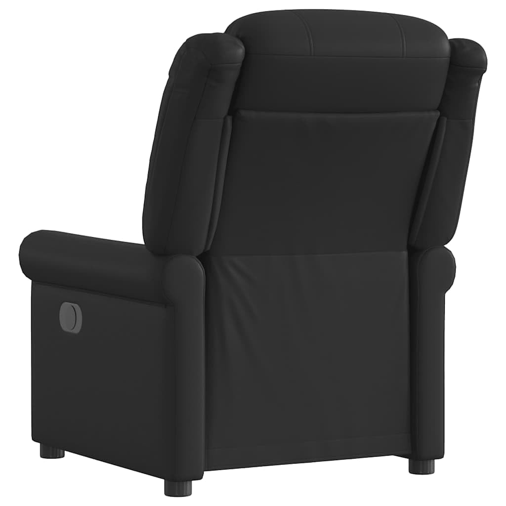Sillón de relax de piel sintética, 77 x 92,5 x 99 cm, reclinador manual con bolsillo lateral, marco de madera y metal, sillón de salón o dormitorio