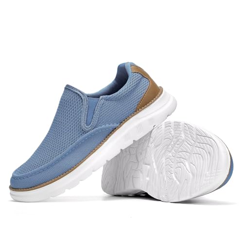 Image of Mens Boat Shoes Casual Loafers Slip On Walking Dress Sneakers Mesh Business Oxfords Work Lightweight Soft Sole