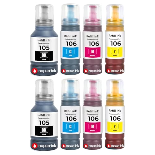 Bouteille d'encre 105 106 compatible EcoTank ET-7700 L7160 L7180, pack recharges 140ml 70ml