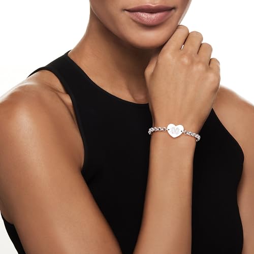 Ross-Simons Italian Sterling Silver Personalized Heart Bracelet2
