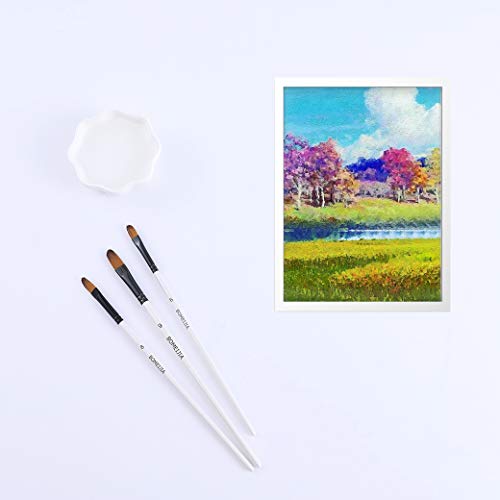 Filbert Paint Brushes Set, 12 Pcs Synthetic Nylon Professional Artist Paint Brushes For Watercolor, Oil Painting, Acrylic, Face Body Nail Art, Crafts, Rock Painting #TOP7