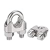 12 Pcs M3 1/8 Stainless Steel Wire Rope 1/8 Cable Clamp Fastener 3mm Wire Rope Cable Clip M3