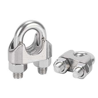 12 Pcs M3 1/8 Stainless Steel Wire Rope 1/8 Cable Clamp Fastener 3mm Wire Rope Cable Clip M3