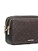 Michael Kors Bryant Medium Double Zip Chain Camera Crossbody Bag, Gold-Tone Hardware/MK Signature Coated Twill/Brown/Black