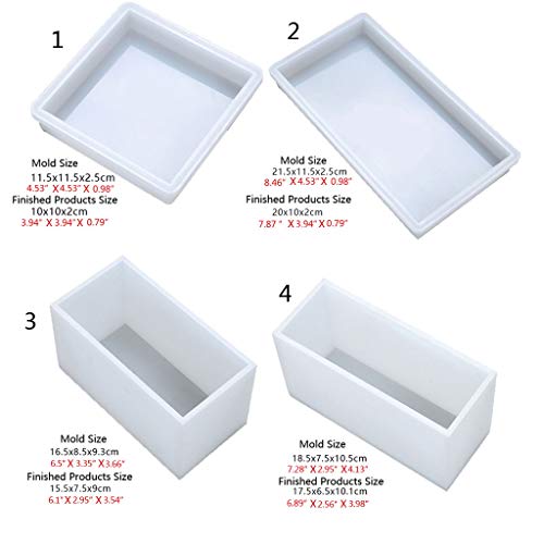 Fogun Silicone Mold Square Long Rectangle Shape Molds For Making Handmade Specimen Candles Diy Craft Mold Home Table Ornament #TOP5