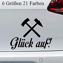 Glück auf! Bergbau Kumpel Aufkleber -6 Größen- Sticker Spruch Ruhrpott Bergleute in 6 Größen und 21 Farben