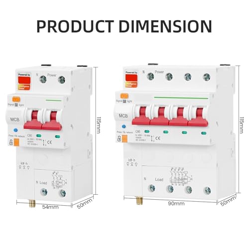 Compteur d'énergie intelligent 4P 63A 80A avec disjoncteur et protection fuite
