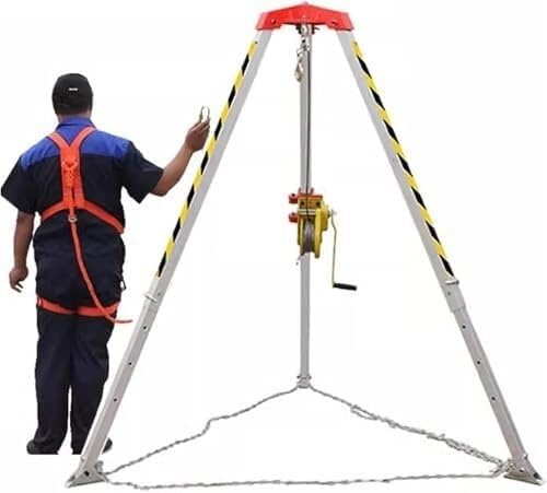 WXPGFEQ Safety Tripod for Confined Spaces Emergency Lifting Tripod Rescue Equipment for Chimneys Tunnels & Sewers - & Reliable Tripod for Safe s