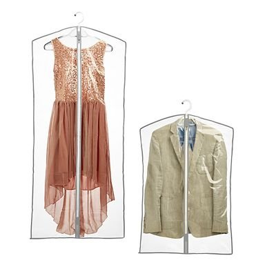 Antibacterial Zip-Up Clothes Covers Pack of 6-3 Dress Covers & 3 Suit Covers