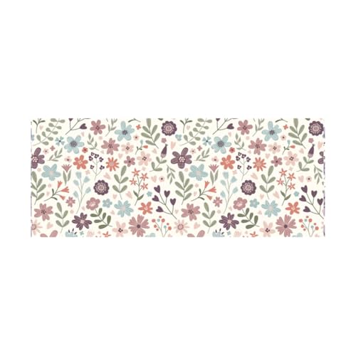 Wollhuhn ÖKO Kinder/Jungen/Mädchen Cooles Elastisches Stirnband/Haarband Bequem Zweilagig Jersey Viele Motive (Blümchen Pastell/Creme)
