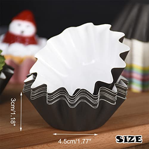 Tie-Dailynec 100 Pcs Baking Cups Cupcake Liner Flared Brioche Standard Muffin Wrappers Greaseproof Coated Paper Cup For Wedding Birthday Holiday Party Or Baby Shower thumb #1