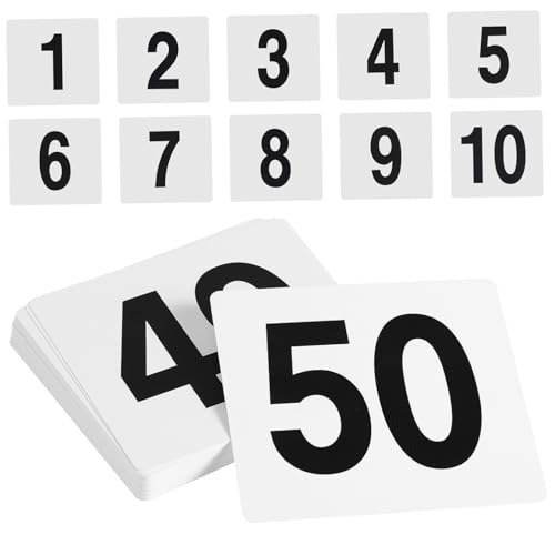 Cabilock 50pcs Reusable Plastic Number Cards Number Table Signs for Events Weddings and Restaurants Place Cards Easy Setup and Versatile Usage