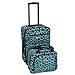 Rockland 2 Piece Luggage Set, Blue Leopard, One Size