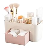 baffect Desktop Makeup Organizer Schubladen, Kosmetik Aufbewahrungsbox Abteilung Büro Schreibtisch Organizer Desktop Schreibwaren Aufbewahrungsbox Makeup Organizer für Schlafzimmer Badezimmer (Pink)