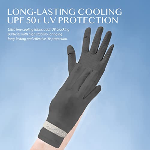 Saywow Uv Sun Protection Gloves For Women Full Finger Touchscreen Upf 50+ For Golf, Driving, Hiking, Black(Sga-Blk) #TOP2