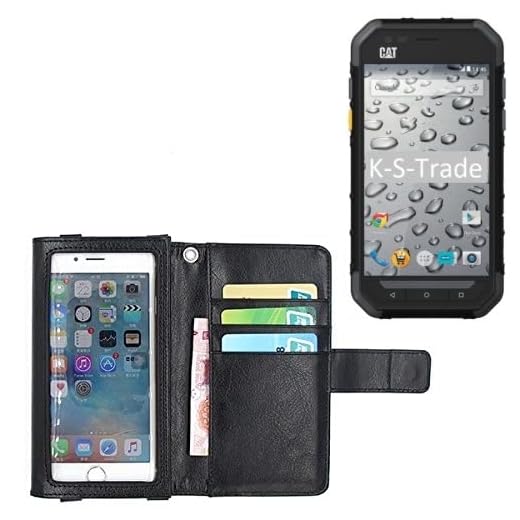 K-S-Trade Qualitativ & Innovativ Handy Hülle Schutz Hülle Für Caterpillar Cat S30 Case Mit Displayschutz/Schutzfolie Flip Cover Wallet Case Etui