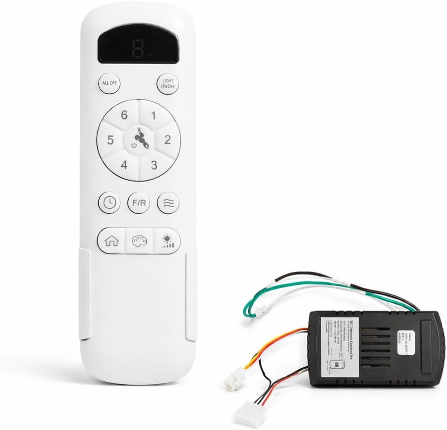 Sofucor Ceiling Fan Remote Control Replacement, 6 Speeds, Compatible with KBS-5247, KBS-52144, KBS-52K012, KBS-6003, KBS-6005, Includes Signal Receiver