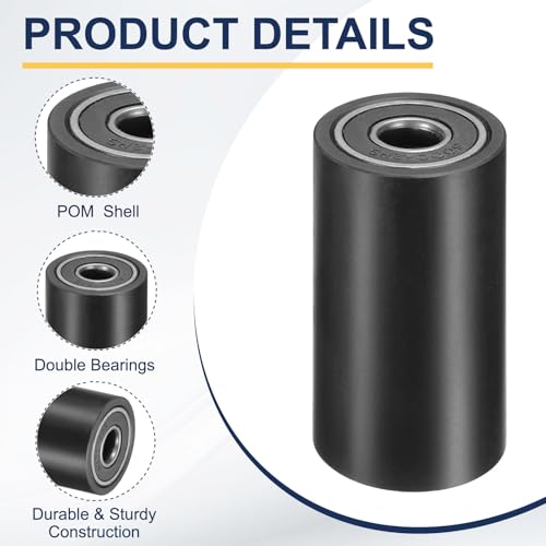 Rueda guía plana de 32 mm para reparar rieles y perfiles negros 3