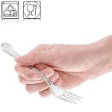 COM-FOUR® 12x Widelce Do Ciasta Ze Stali Nierdzewnej 430 - Stylowe Sztućce o Prostym Designie - Deserowe i Do Przekąsek - 15 cm (12 Sztuk)