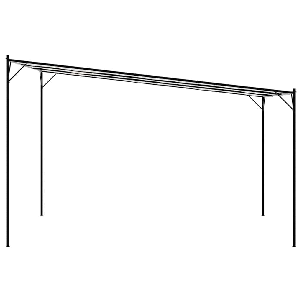 vidaXL Pavillon, Gartenpavillon Überdachung Stahlrahmen, Pergola Vordach für Terrasse Garten, Partyzelt Sonnnenschutz, Weiß 4x4m 180g/m² Stoff Stahl