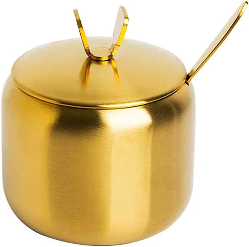 Zuccheriera In Acciaio Inox Con Cucchiaio - Barattolo Portaspezie, Design Moderno Con Coperchio - Foto 3