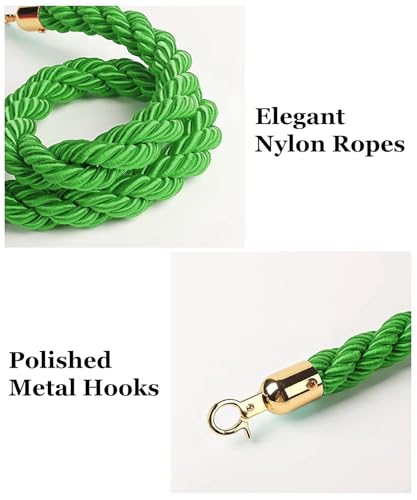 Corde de velours vert clair de 2m pour stopper les intrusions du public