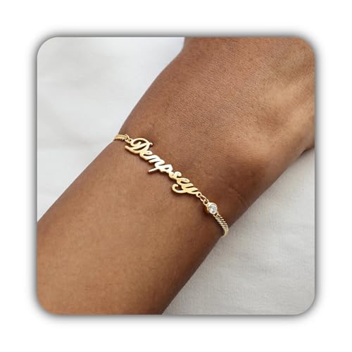 Bracelet argent avec prénom pour enfant et pierre de naissance sur mesure