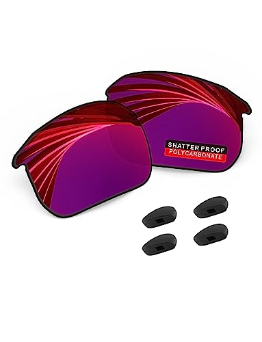 Image of PRO+ Polycarbonate Polarized Replacement Lenses & Nose Pads for BOSE Tempo BMD0011 Sunglasses - Violet Red
