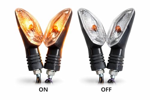 Image of Bike Indicator Light Compatible for TVS Raider | White Glass Amber Turn Signal | Heavy Quality Indicator | Set of 2