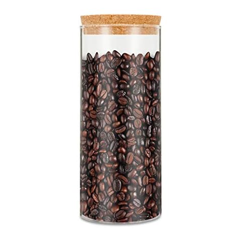 Luxtea Glass Jar Borosilicate Canister 34oz with Cork Stopper Lid, Airtight Container Cookie Candy Spice Tea Cereal Storage (Cork Stopper) Cover
