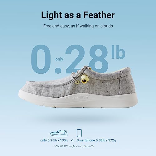 Colorsty Women's Loafers Comfortable Slip On Shoes Lace-Up Sneakers Lightweight Arch Support Walking Non-Slip Canvas Casual Boat Shoes Grey #TOP3