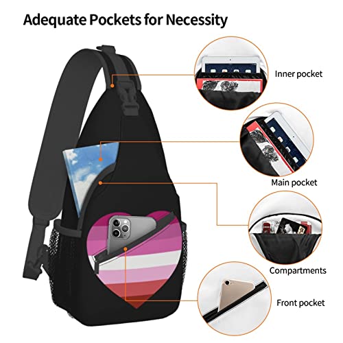 Mochila cruzada unisex con diseño Lesbian Pride Heart miniatura 5