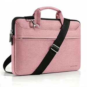 DOMISO laptoptasche 14 zoll, laptoptasche für 14 Zoll HP Lenovo Dell XPS 15, für 15 zoll MacBook Air M4 M3 M2/MacBook Pro, Wasserabweisende laptop hülle 14 zoll, laptop hülle mit Schultergurt, Rosa