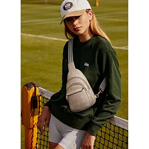BOSTANTEN Small Sling Bag for Women Leather Crossbody Bags Fanny Pack Chest Bag for Travel, Cloud Grey by BOSTANTEN - Used condition - Image 2
