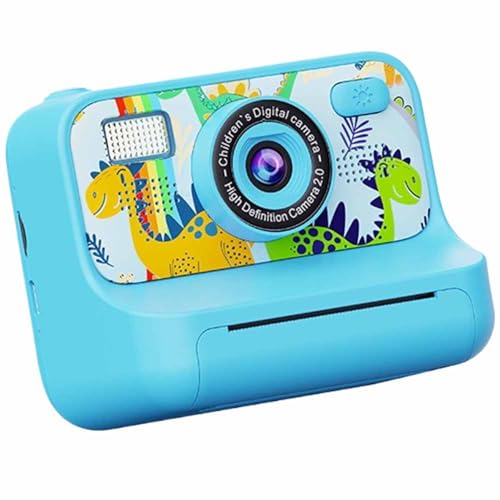 Appareil photo numérique instantané bleu pour enfant avec carte TF 32G et papier d'impression