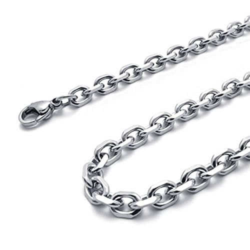 Collier pendentif en acier inoxydable pour homme et femme avec cristal argent et noir