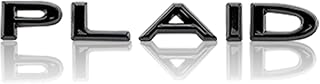Yooyatt for Tesla Plaid Letters Badge 3D Alloy Plaid Emblem Tailgate Decor Stickers Door Three-Dimensional Decor Mark for Tesla Model Y X S 3, Black