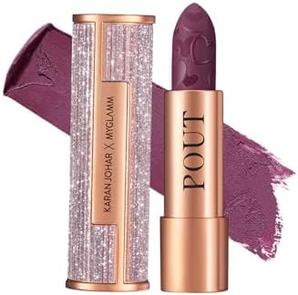 MyGlamm POUT by Karan Johar Intense Matte Plumping Lipstick - Diva Pout (Plum Shade) | Highly Pigmented, Long Lasting, Lightweight, Creamy Matte Lipstick For Lip Makeup (4g)
