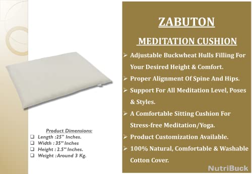 Image of Meditation | Yoga | Cushion | (Zabuton Mat) | Filled with Buckwheat Hulls |