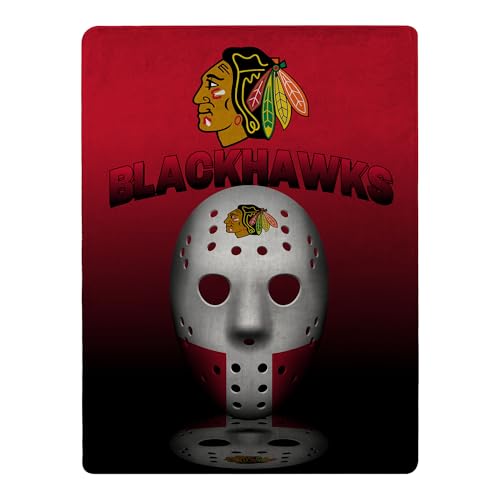 Northwest NHL Chicago Blackhawks Grids Super Plush Micro Raschel Throw, 46-inches x 60-inches, Team Colors