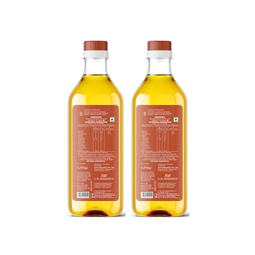 Image of Jivo Rice Bran Oil 1 Litre Cooking Oil | Rich in Antioxidants | Ideal for Deep Frying, Sauteing & Baking | Chemical-Free (Pack of 2)
