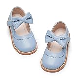 Kiderence Toddler Girls Mary Jane Dress Shoes Little School Oxford Blue Flats Size 6