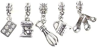 LaFenne Story Kitchen Utensil Dangle Charm Large Hole Bead for Snake Chain Bracelet