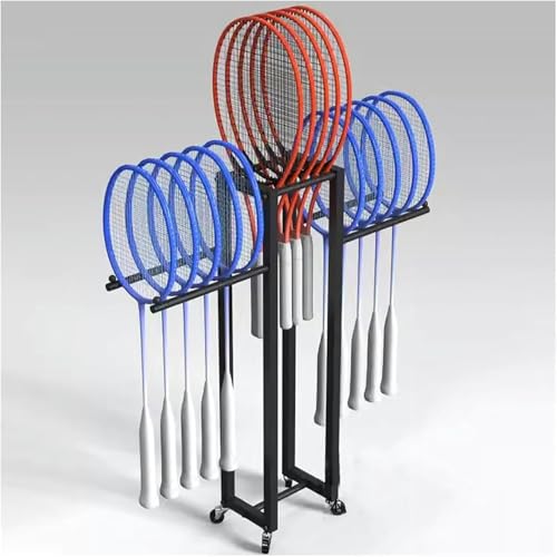 Chariot de rangement pour raquettes de tennis mobile pour désencombrer le sol