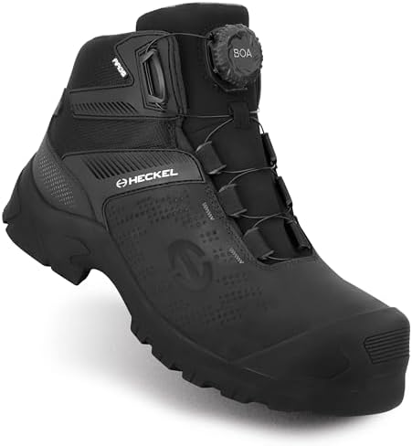 Heckel MACCROSSROAD 3.0 S3 Sicherheitsstiefel mit BOA, wasserabweisend | HRO hitzebeständig, Gummisohle, EVA-Dämpfung, rutschfest, Schnellverschluss und geöltes Narbenleder