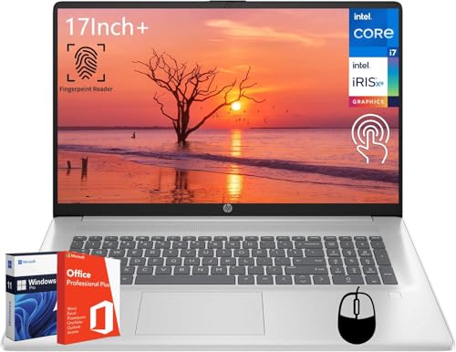 HP 17 Business Touchscreen �m�[�g�p�\�R�� Intel 10-Core i7-1355U (�ő�5.0GHz) 64GB RAM 4TB SSD Intel Iris Xe GPU 17.3�C���` HD+ W-Fi 6 �w�� MS