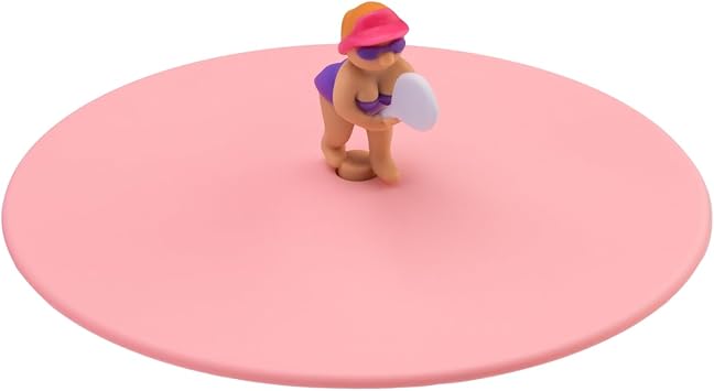 LURCH Mein Deckel Beach Friends Tina Tennis - أغطية سيليكون فريدة للجرار، خالية من مادة BPA، آمنة لغسالة الأطباق، قابلة لإعادة الاستخدام، سيليكون