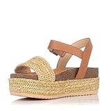 Fabricado en China MTNG Collection 58929, Sandalias con Plataforma Mujer, Beige (Freetime Natural/Thick Vaqueta Cuero C49408), 40 EU