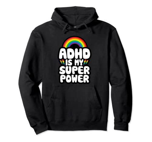 Cotización de TDAH para Niños Adultos | TDAH is My Superpower | Rainbow Sudadera con Capucha